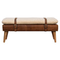 BouclÃ© Buffalo Hide Leather Bench